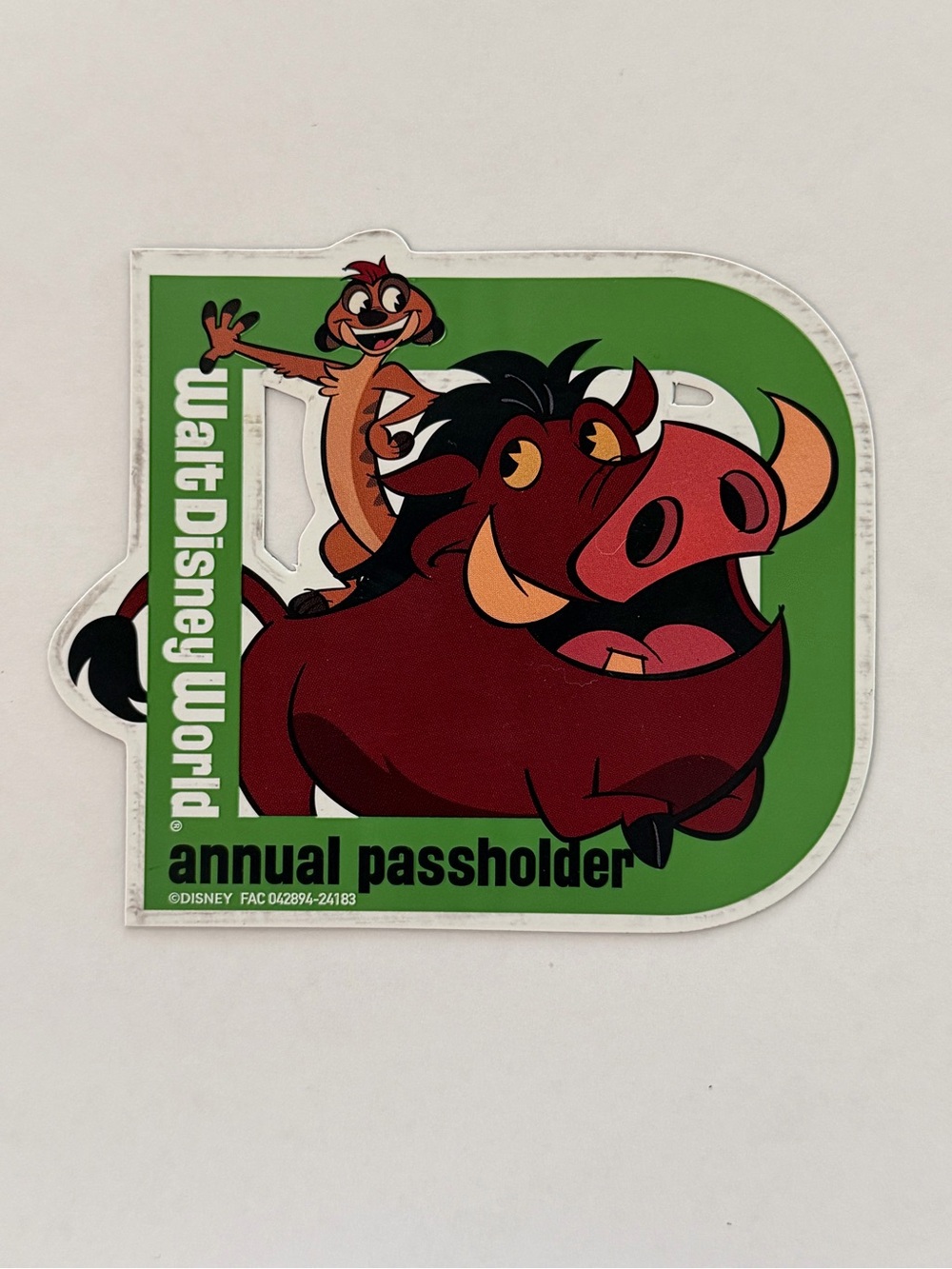 Walt Disney World Annual Passholder Pumbaa & Timon Magnet